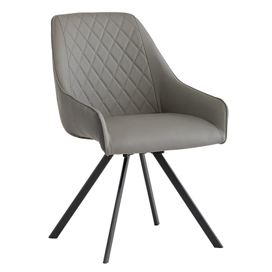 Sierra Faux Leather Dining Chair Swivel In Light Grey