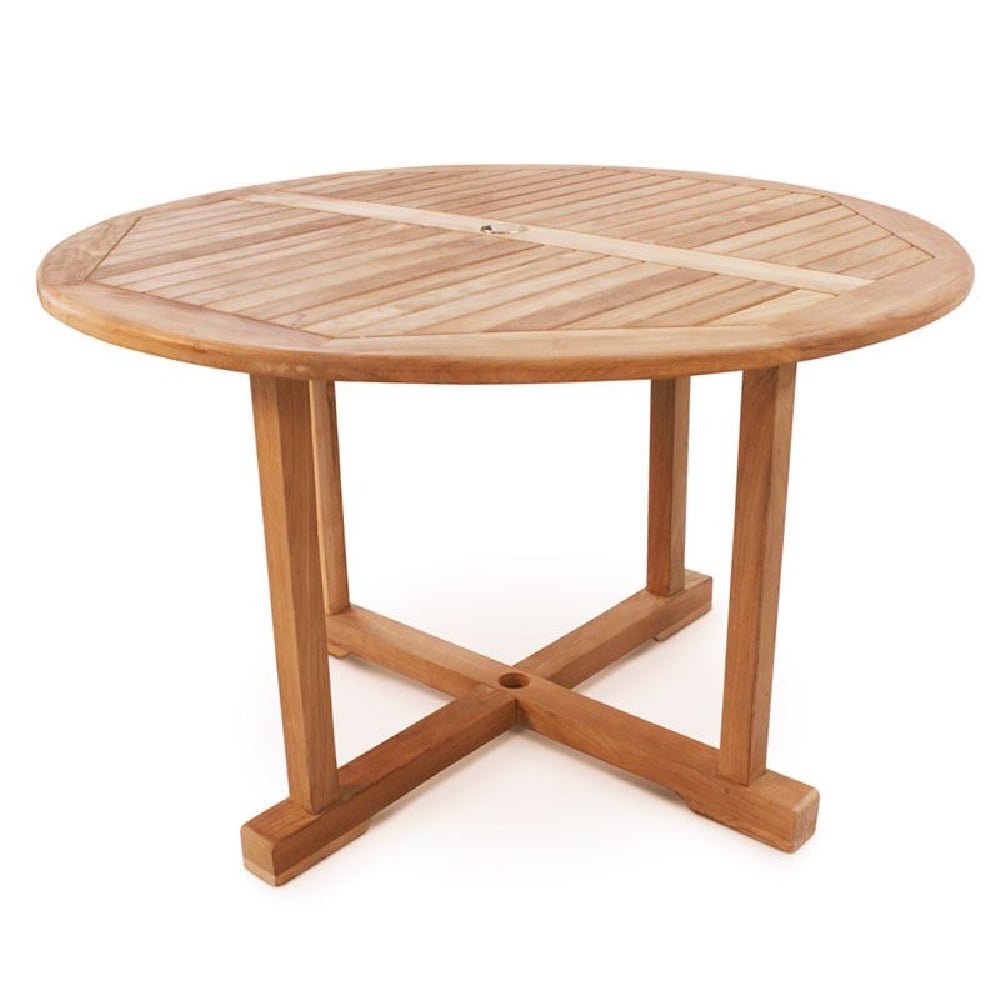 Product photograph of Sierra Large Wooden Round Dining Table In Teak from Furniture in Fashion