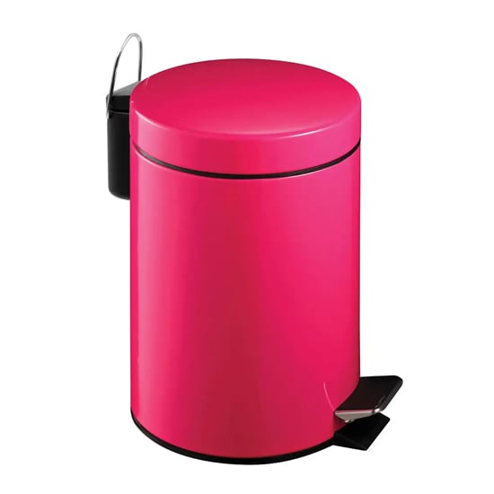 Sierra Metal 3 Litre Pedal Bin In Hot Pink