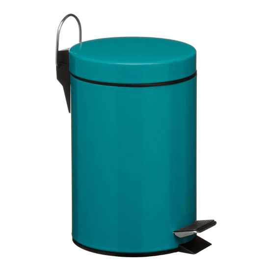 Sierra Metal 3 Litre Pedal Bin In Turquoise