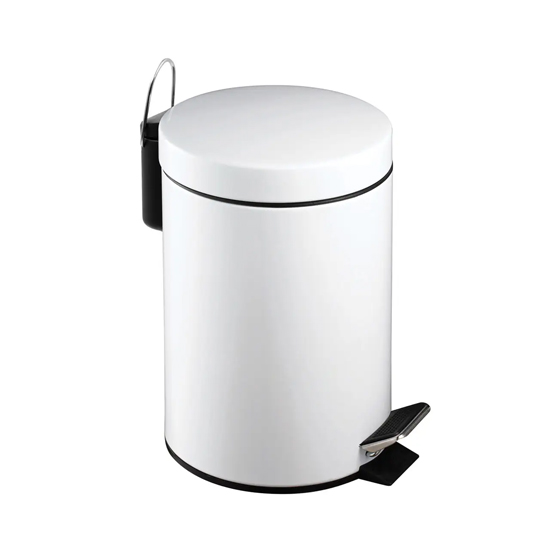 Sierra Metal 3 Litre Pedal Bin In White