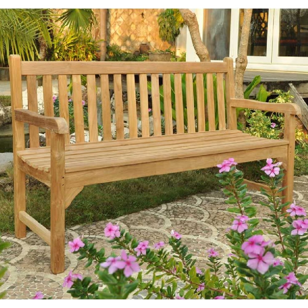 Product photograph of Sierra Small Wooden Garden Seating Bench In Teak from Furniture in Fashion