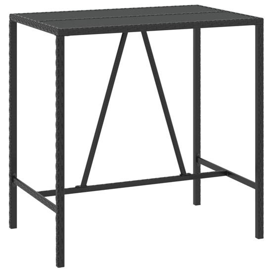 Sierra Solid Wood 5 Piece Garden Bar Set In Black Poly Rattan