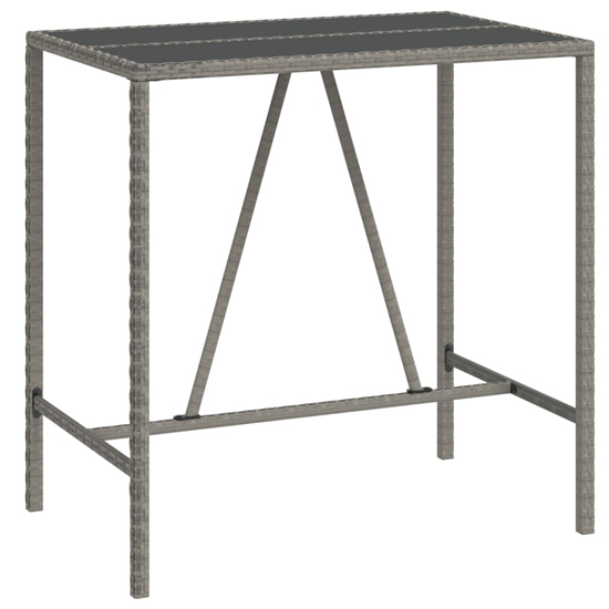 Sierra Solid Wood 5 Piece Garden Bar Set In Grey Poly Rattan