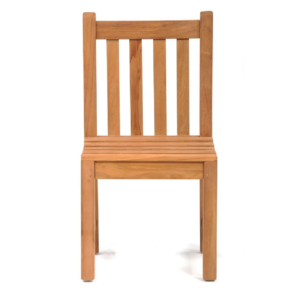 Sierra Teak Wooden Outdoor Side Chairs In Pair