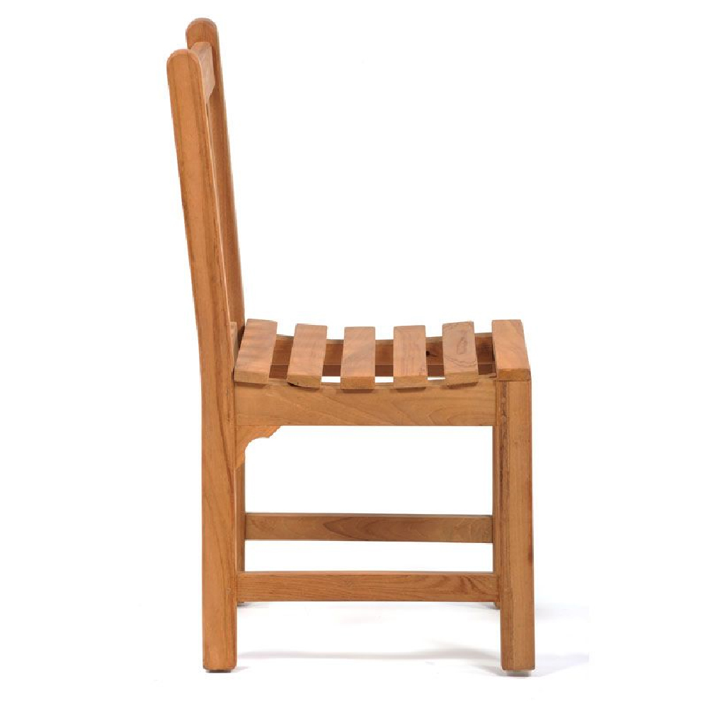 Sierra Teak Wooden Outdoor Side Chairs In Pair