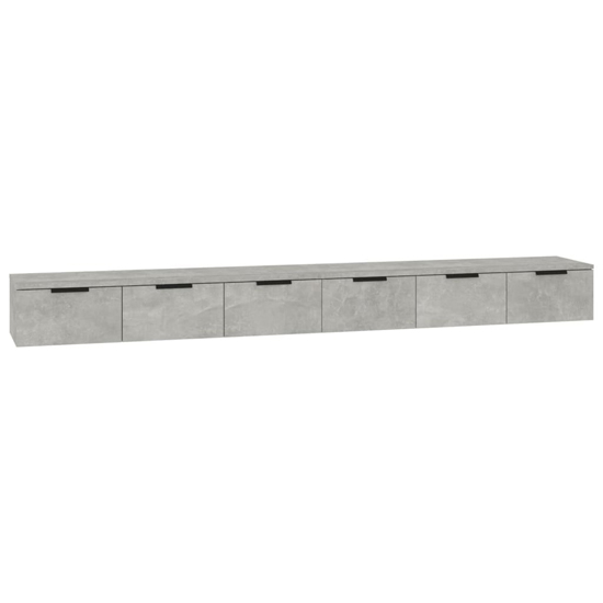 Sierra Wall Hung Wooden TV Stand With 6 Drawers In Concrete Effect