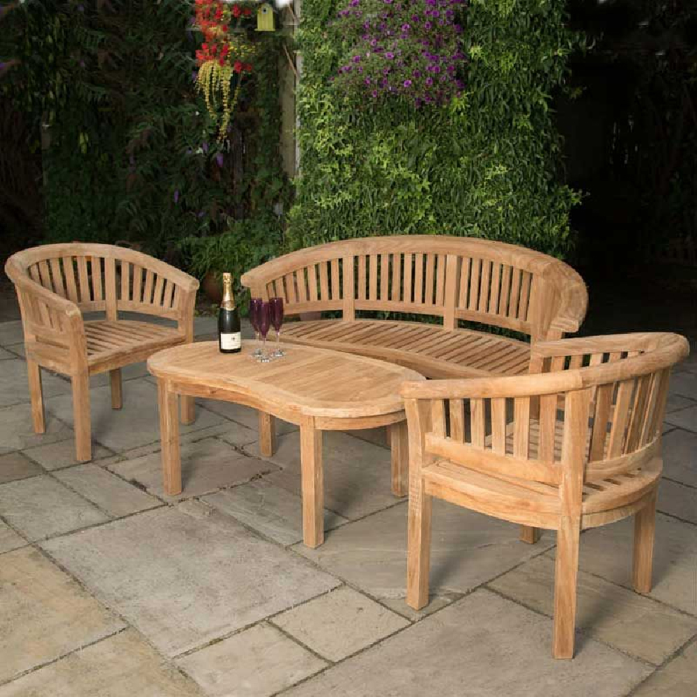 Product photograph of Sierra Wooden Garden Seating Set In Teak from Furniture in Fashion