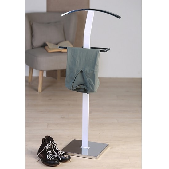 Signa Metal Clothes Valet Stand In Brilliant White 32975