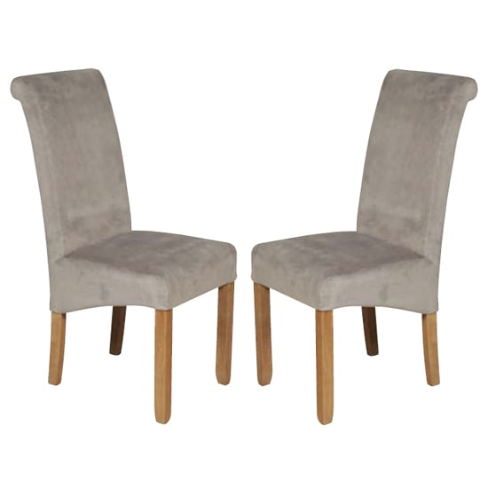 Read more about Sika grey velvet dining chair in pair
