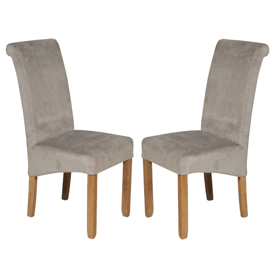 Read more about Sika grey velvet dining chair in pair