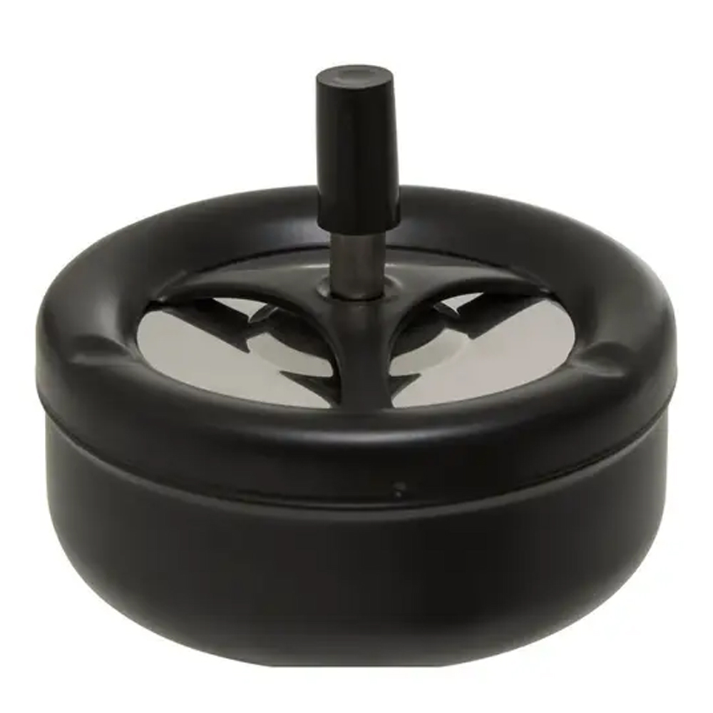 Sikeston Large Iron Spinning Ashtray In Matt Black