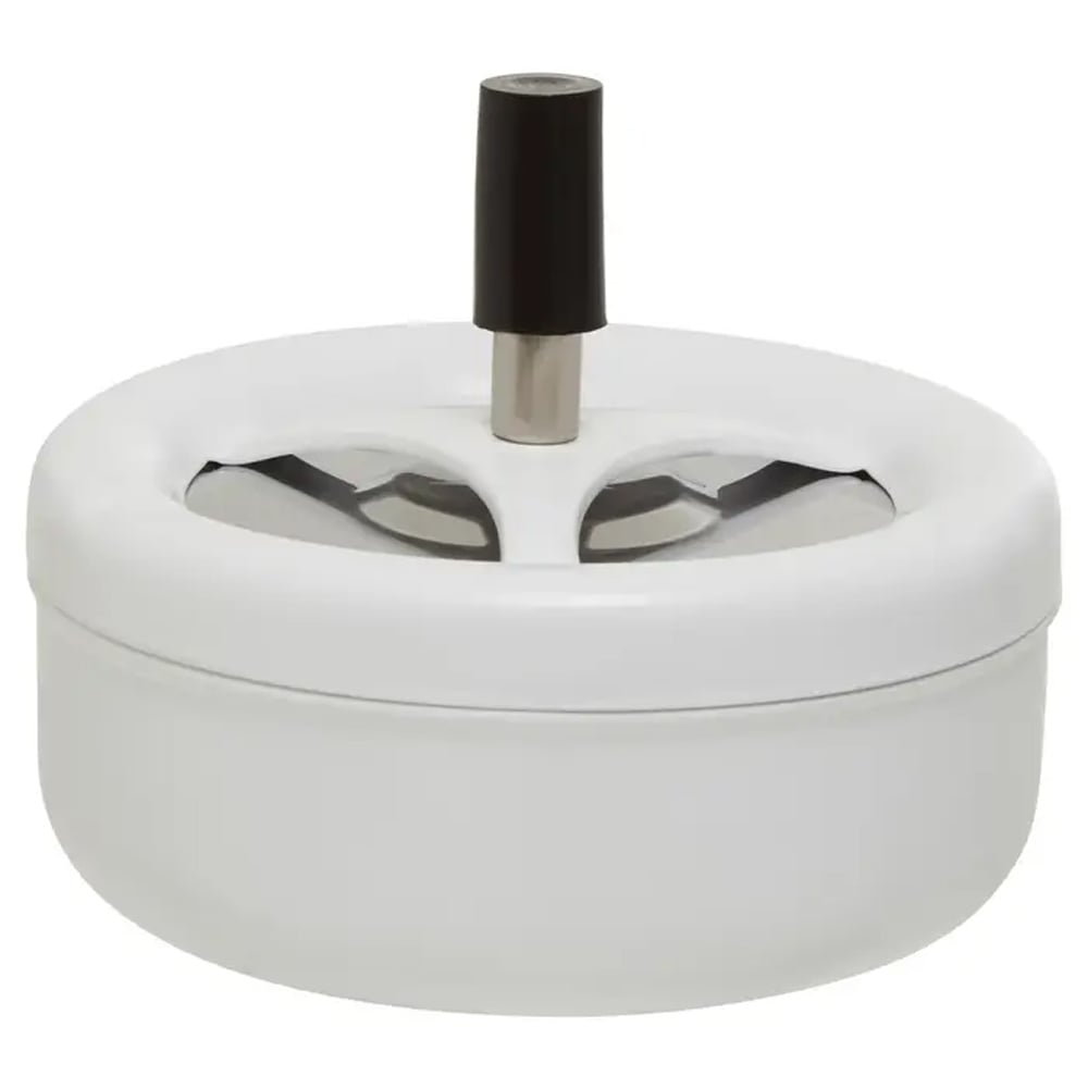 Product photograph of Sikeston Large Iron Spinning Ashtray In Matt White from Furniture in Fashion