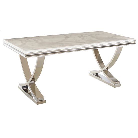 Read more about Sikeston large marble 180cm dining table in white