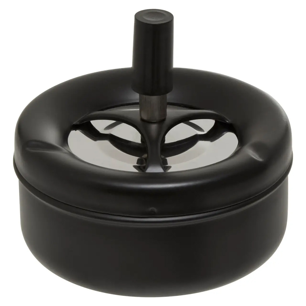 Sikeston Medium Iron Spinning Ashtray In Matt Black
