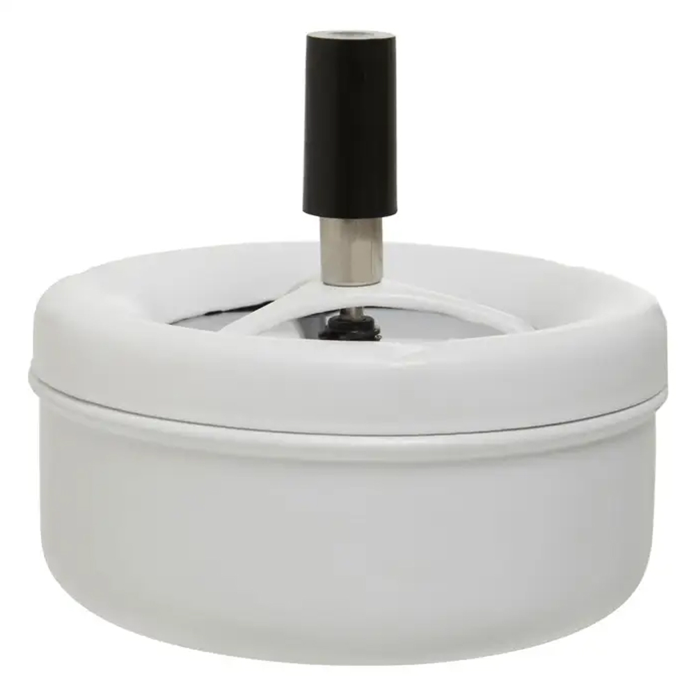 Sikeston Medium Iron Spinning Ashtray In Matt White