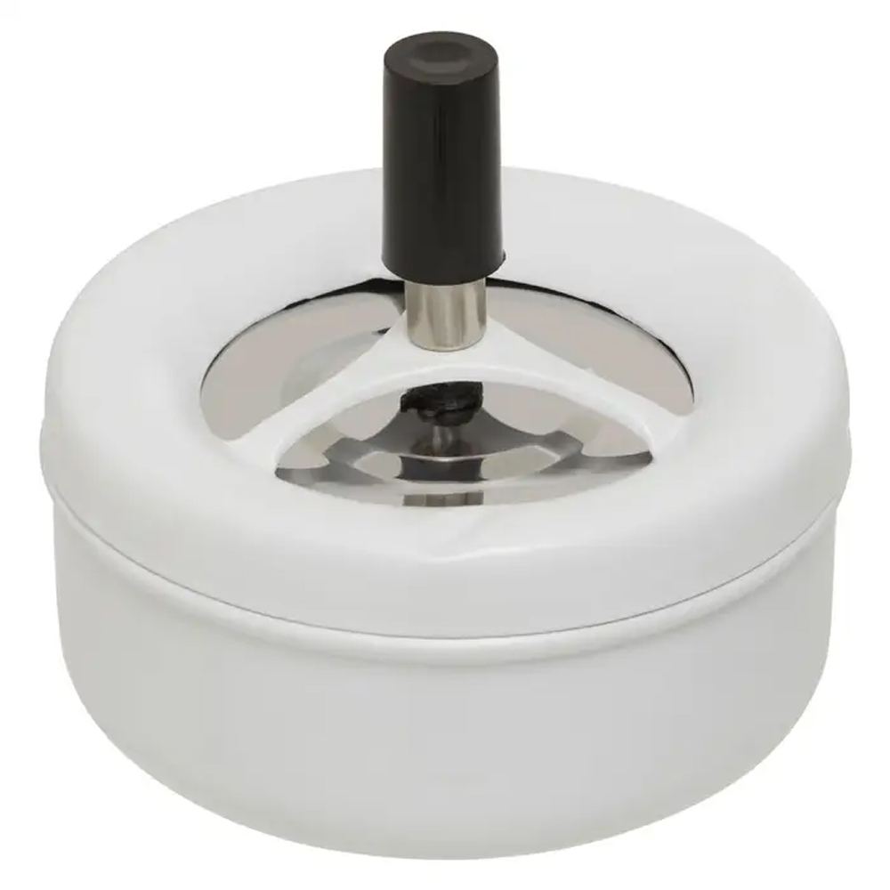 Sikeston Medium Iron Spinning Ashtray In Matt White