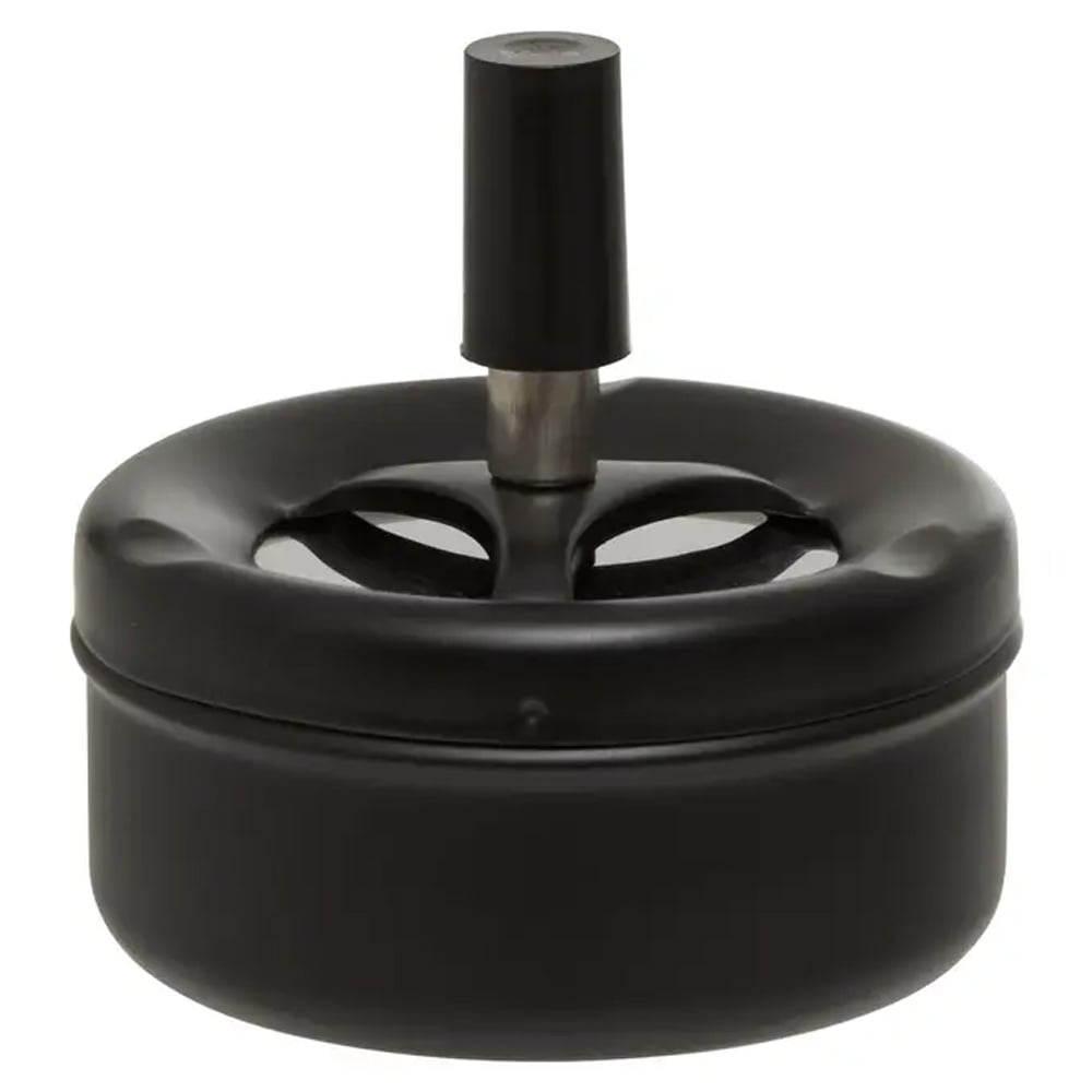 Product photograph of Sikeston Small Iron Spinning Ashtray In Matt Black from Furniture in Fashion