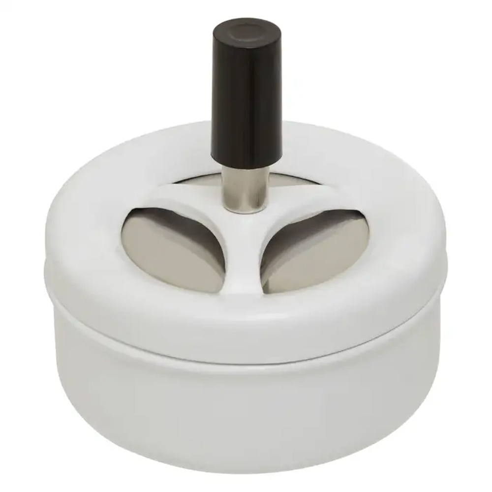 Sikeston Small Iron Spinning Ashtray In Matt White