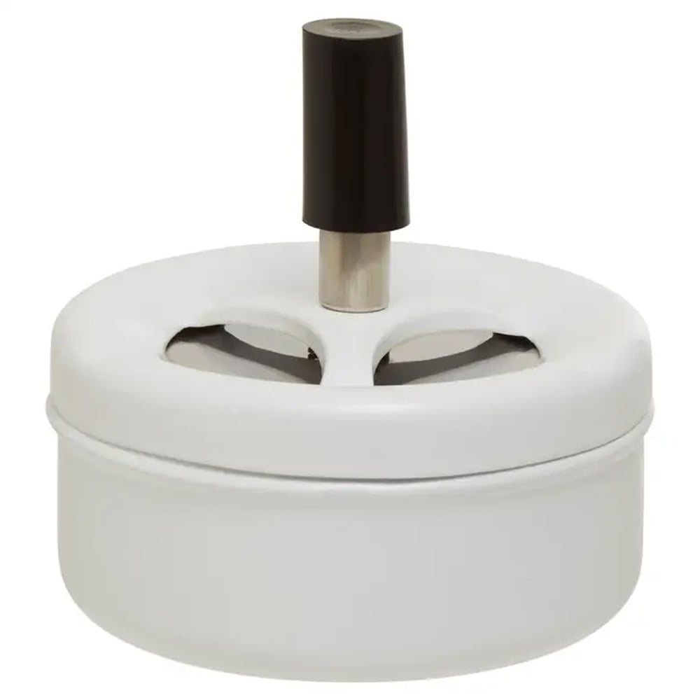 Product photograph of Sikeston Small Iron Spinning Ashtray In Matt White from Furniture in Fashion