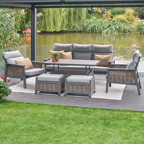Read more about Silas aluminium lounge dining set with adjustable table