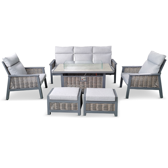 Silas Aluminium Lounge Dining Set With Gas Firepit Table_3