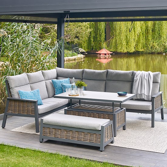 Read more about Silas aluminium modular dining set with adjustable table