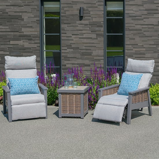 Read more about Silas aluminium reclining duo set with side table