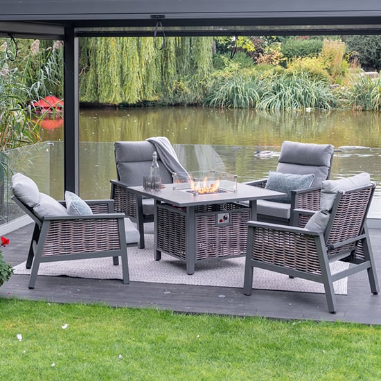 Read more about Silas aluminium relaxer set with gas firepit table