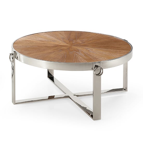 Photo of Silas coffee table round in ash veneer with polished frame