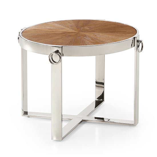 Photo of Silas end table round in ash veneer with polished frame