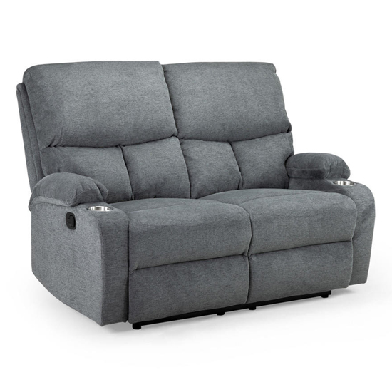 Photo of Silas soft fabric recliner 2 seater sofa in grey