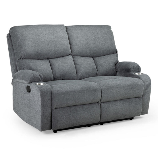 Silas Soft Fabric Recliner 2 Seater Sofa In Grey Furniture in Fashion