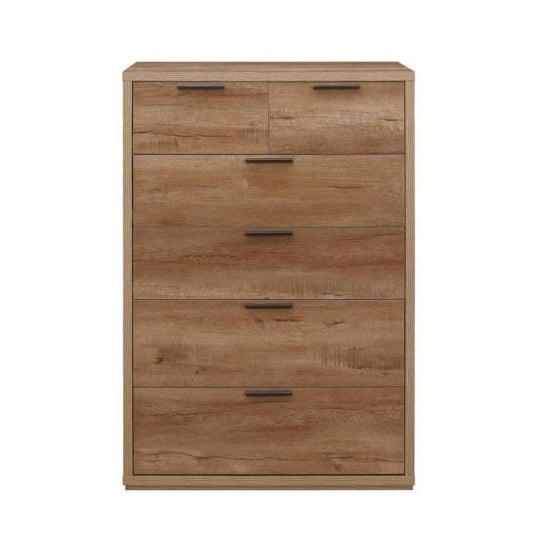 Silas Chest Of Drawers Tall In Rustic Oak Effect With 6 Drawers_2