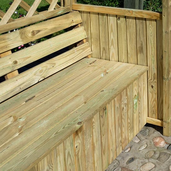 Silsoe Wooden Arbour In Natural Timber With Open Slatted Roof_4