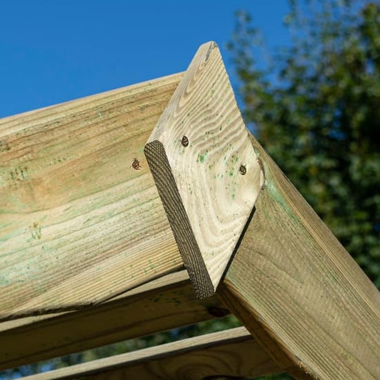 Silsoe Wooden Arbour In Natural Timber With Open Slatted Roof_5