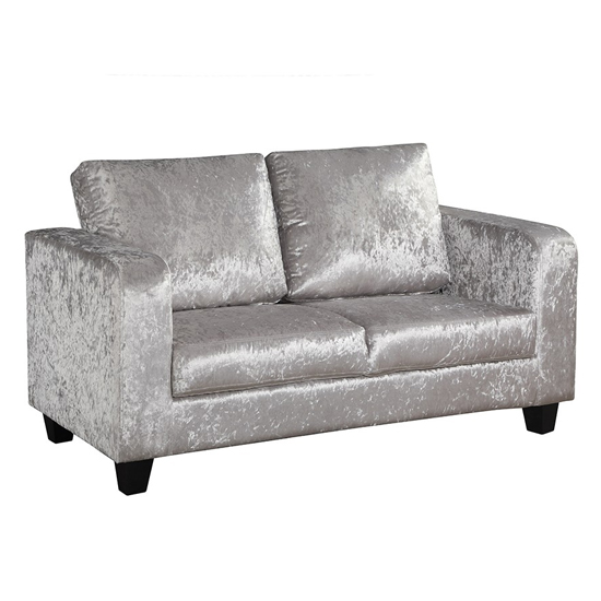 Spean Crushed Velvet 2 Seater Sofa In Silver Furniture in Fashion