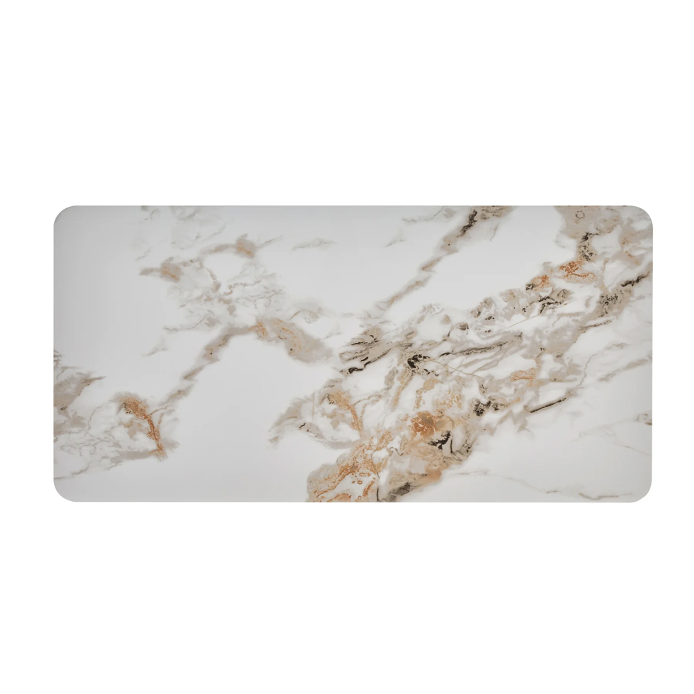Silverton Marble Effect Tabletop Coffee Table with Black Tapered Legs