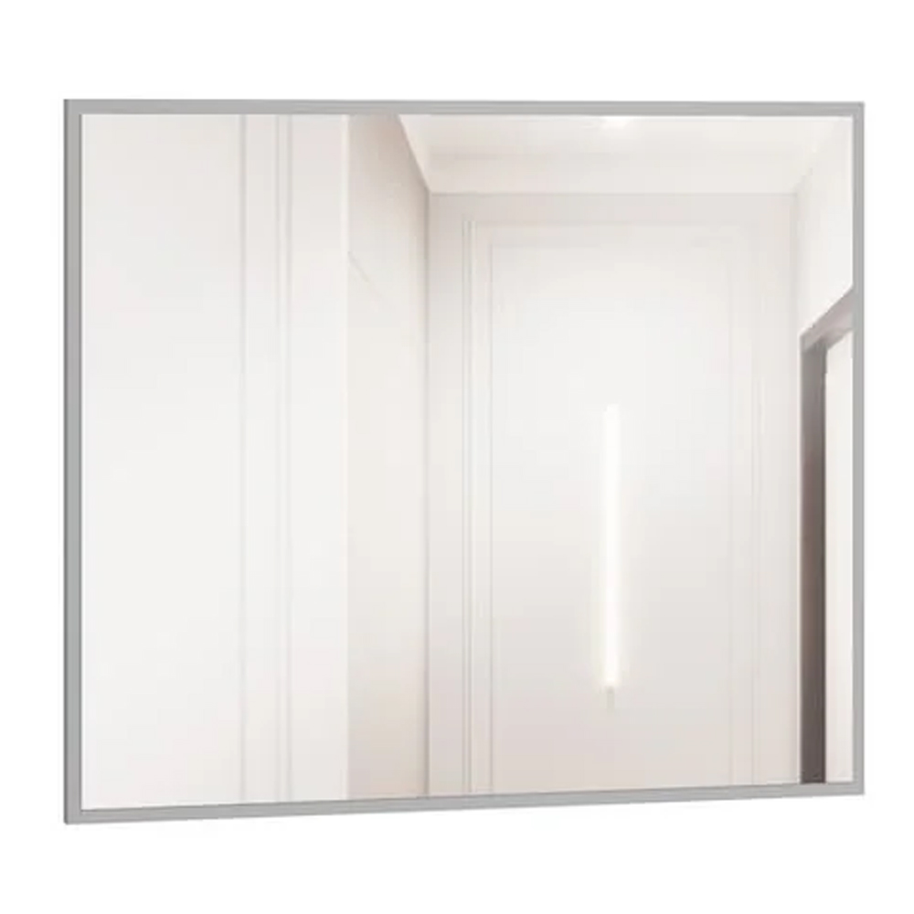 Silvis Bedroom Wall Mirror In Grey Wooden Frame