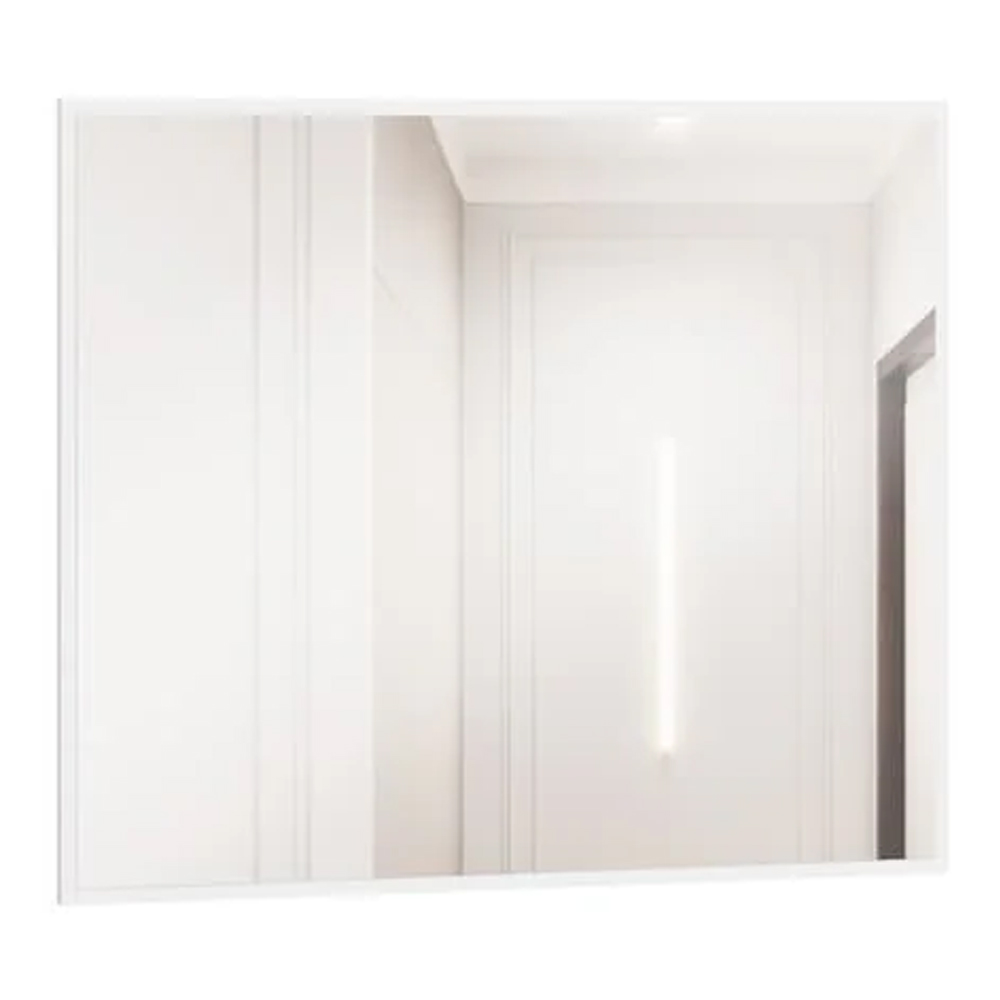 Silvis Bedroom Wall Mirror In White Wooden Frame