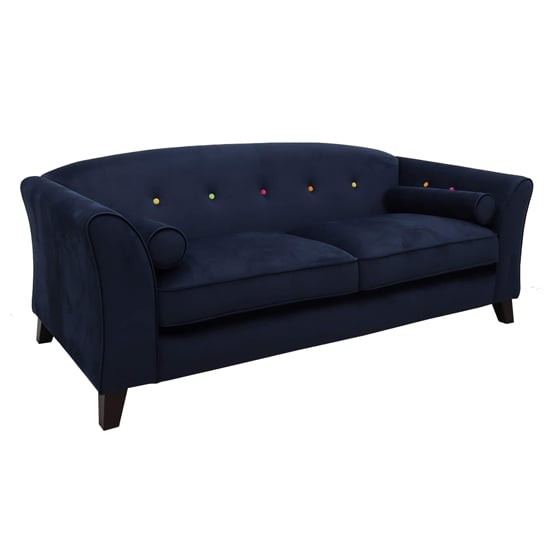 Silvis Fabric 3 Seater Sofa In Blue