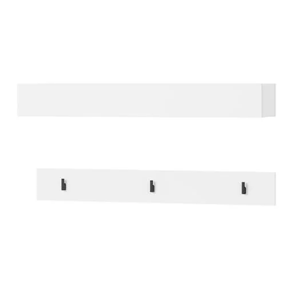 Silvis Horizontal Wooden Hallway Coat Hanger In White