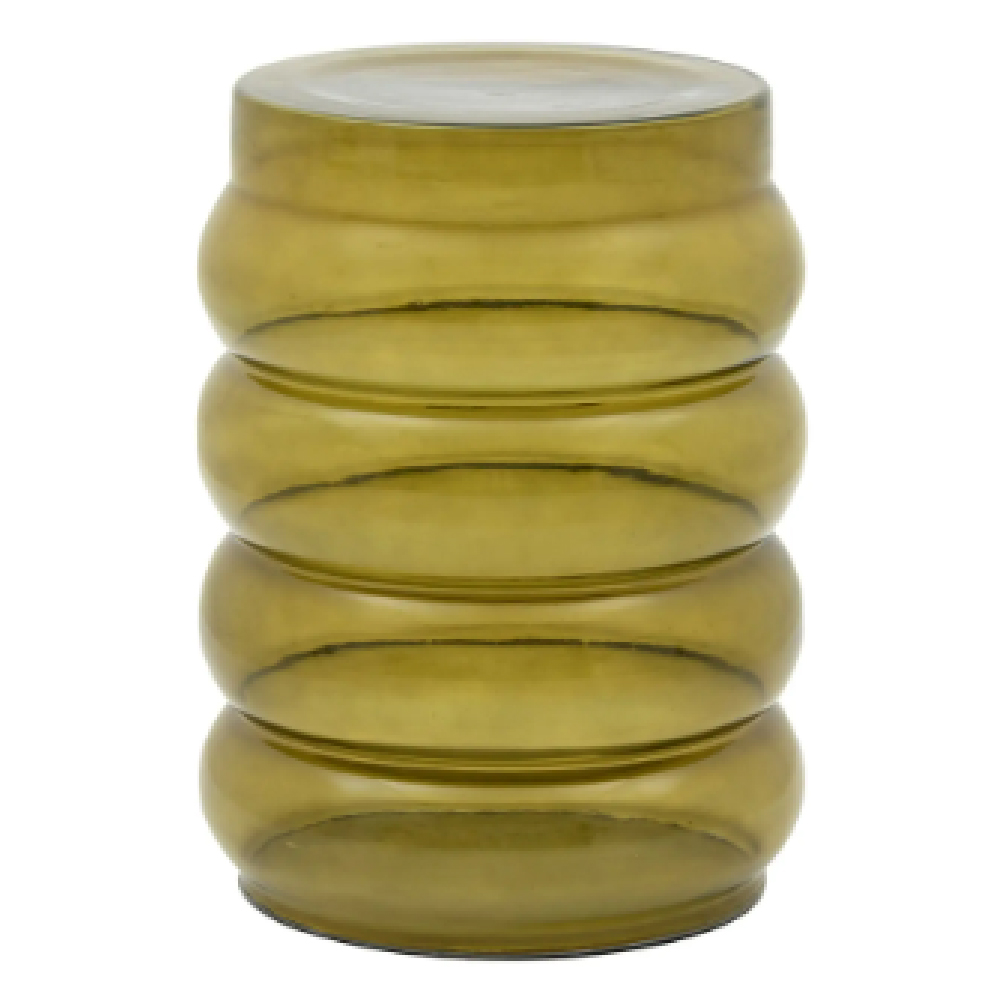Silvis Mouth Blown Glass Side Table In Forest