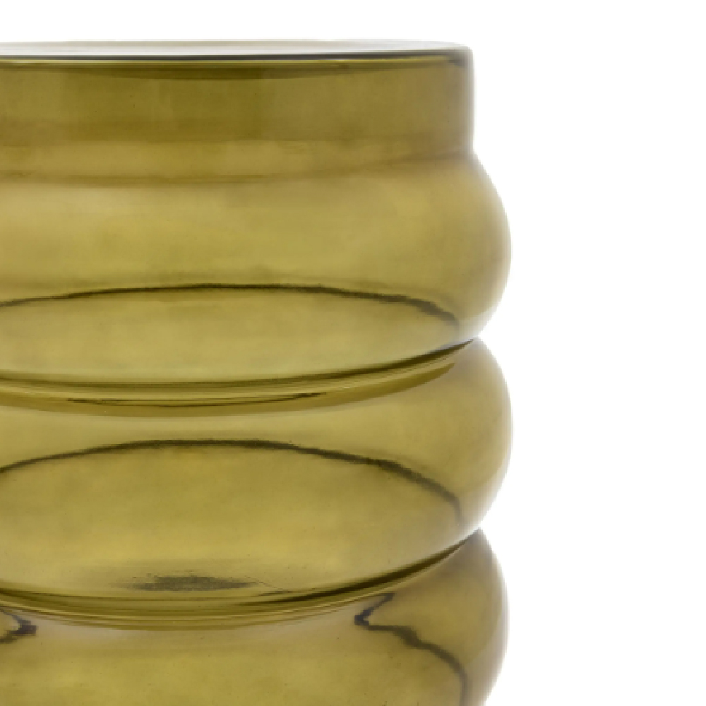 Silvis Mouth Blown Glass Side Table In Forest