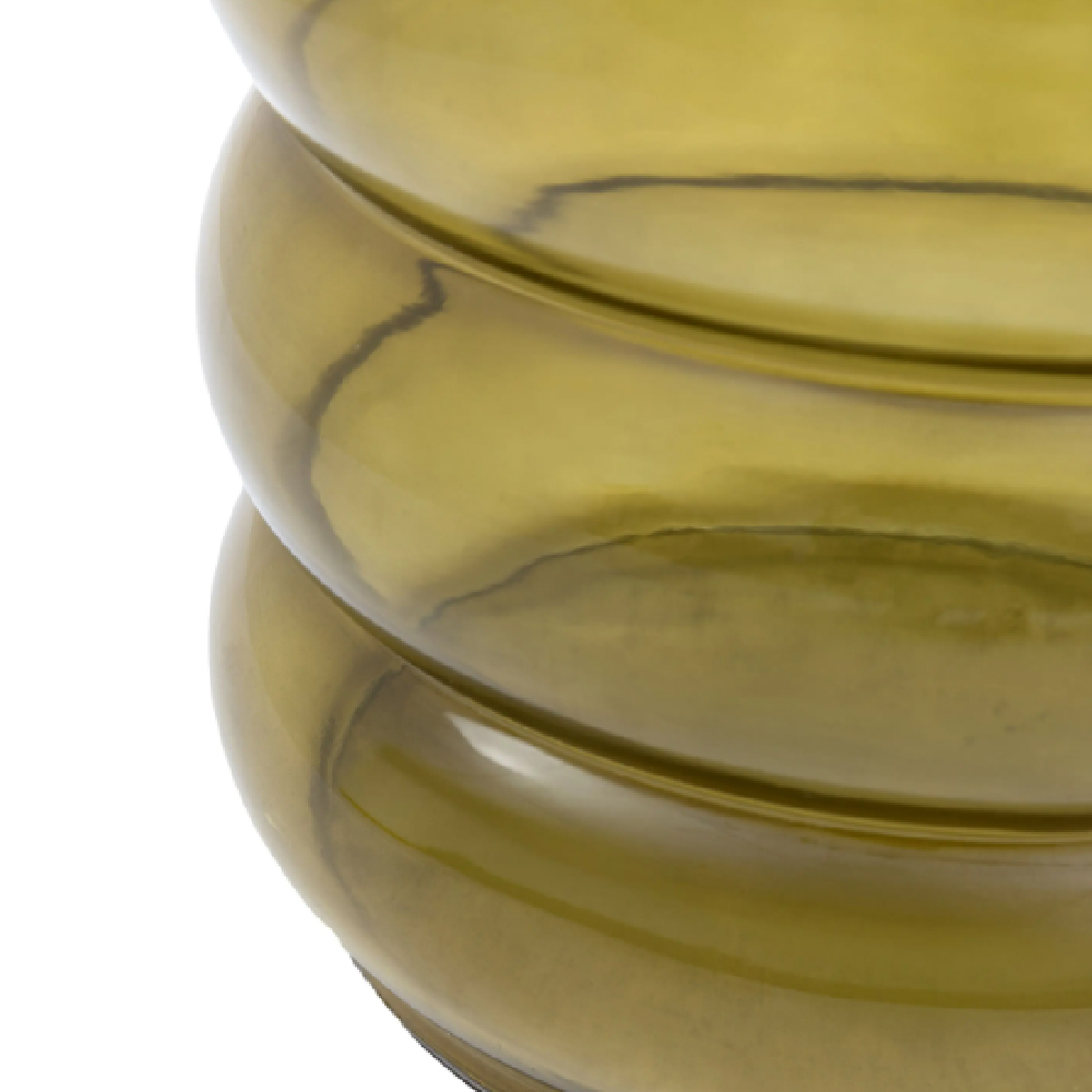 Silvis Mouth Blown Glass Side Table In Forest