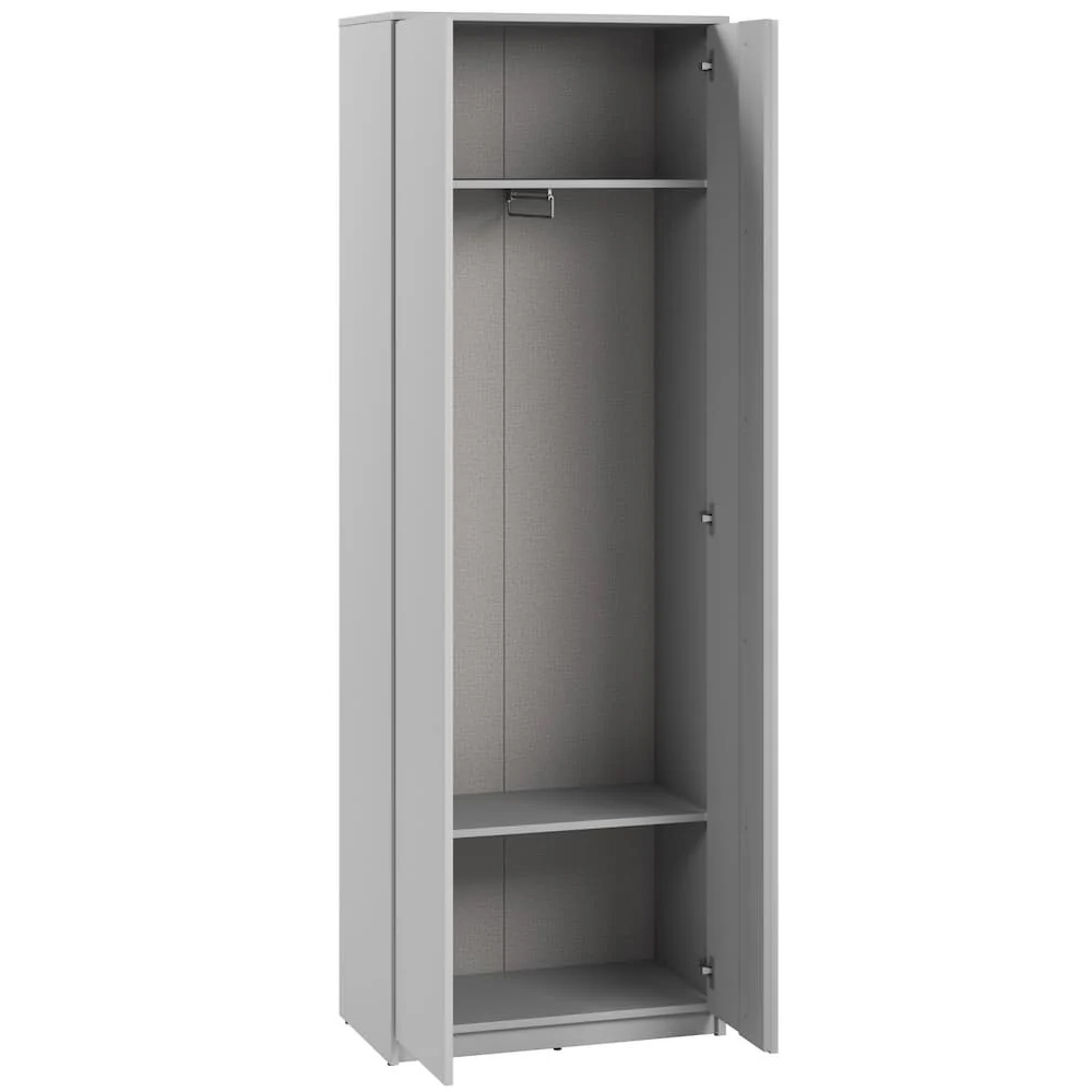 Silvis Tall Wooden Hallway Storage Cabinet With 2 Doors In Grey