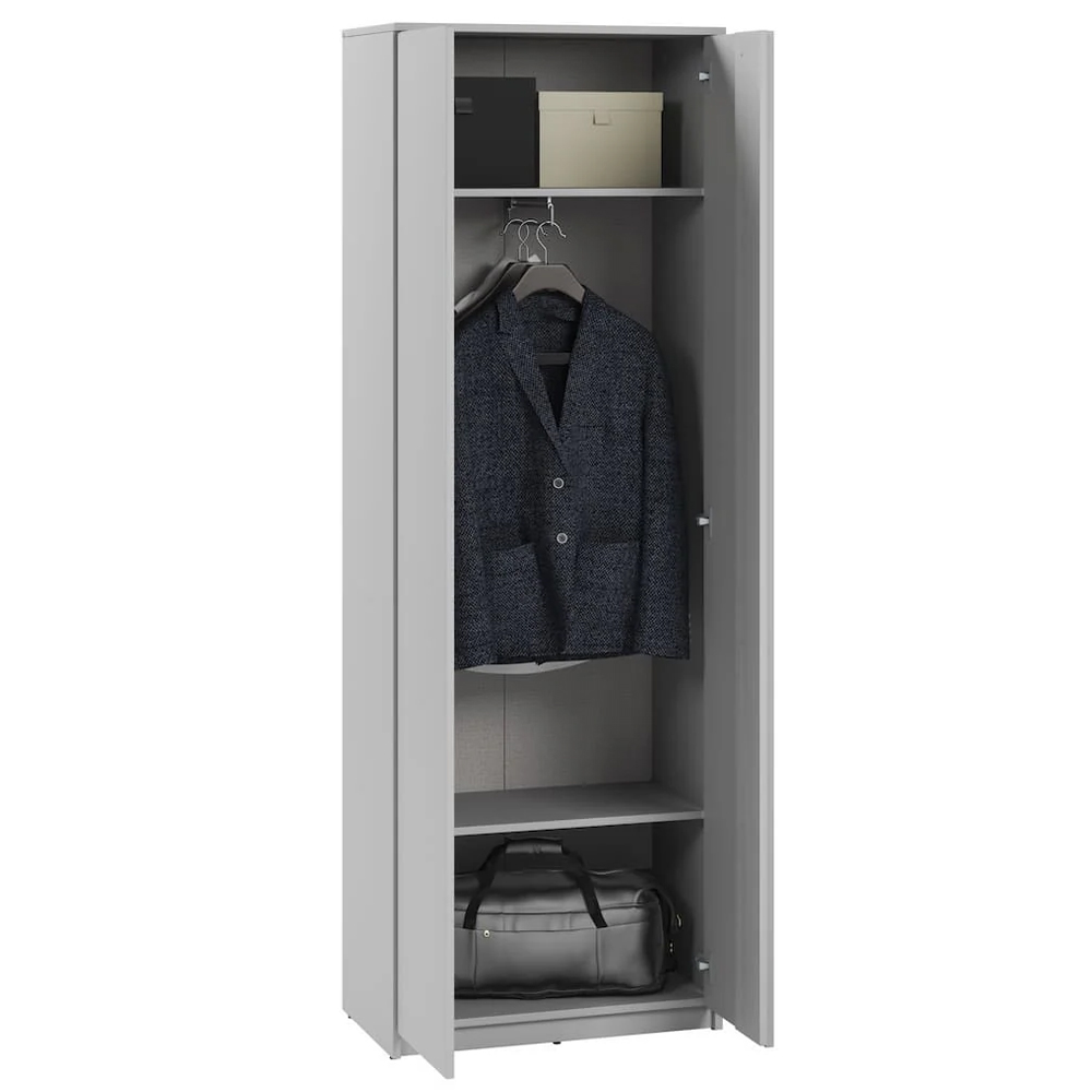 Silvis Tall Wooden Hallway Storage Cabinet With 2 Doors In Grey
