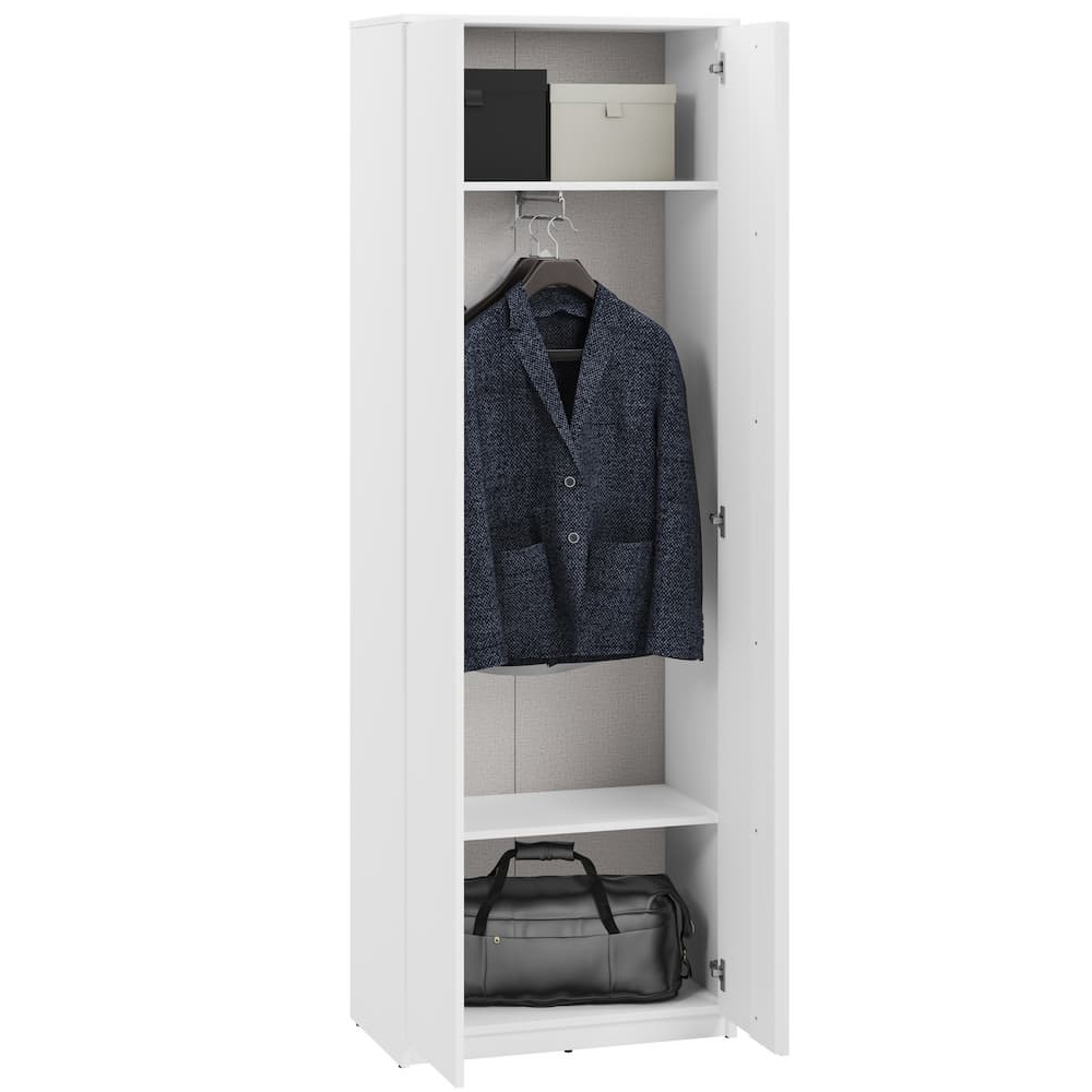 Silvis Tall Wooden Hallway Storage Cabinet With 2 Doors In White