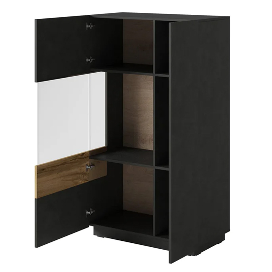 Silvis Wooden Display Cabinet Left Hand In Matera Oak And LED