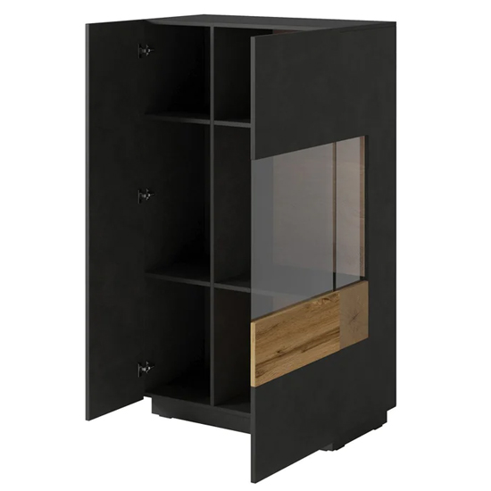 Silvis Wooden Display Cabinet Right Hand In Matera Oak And LED